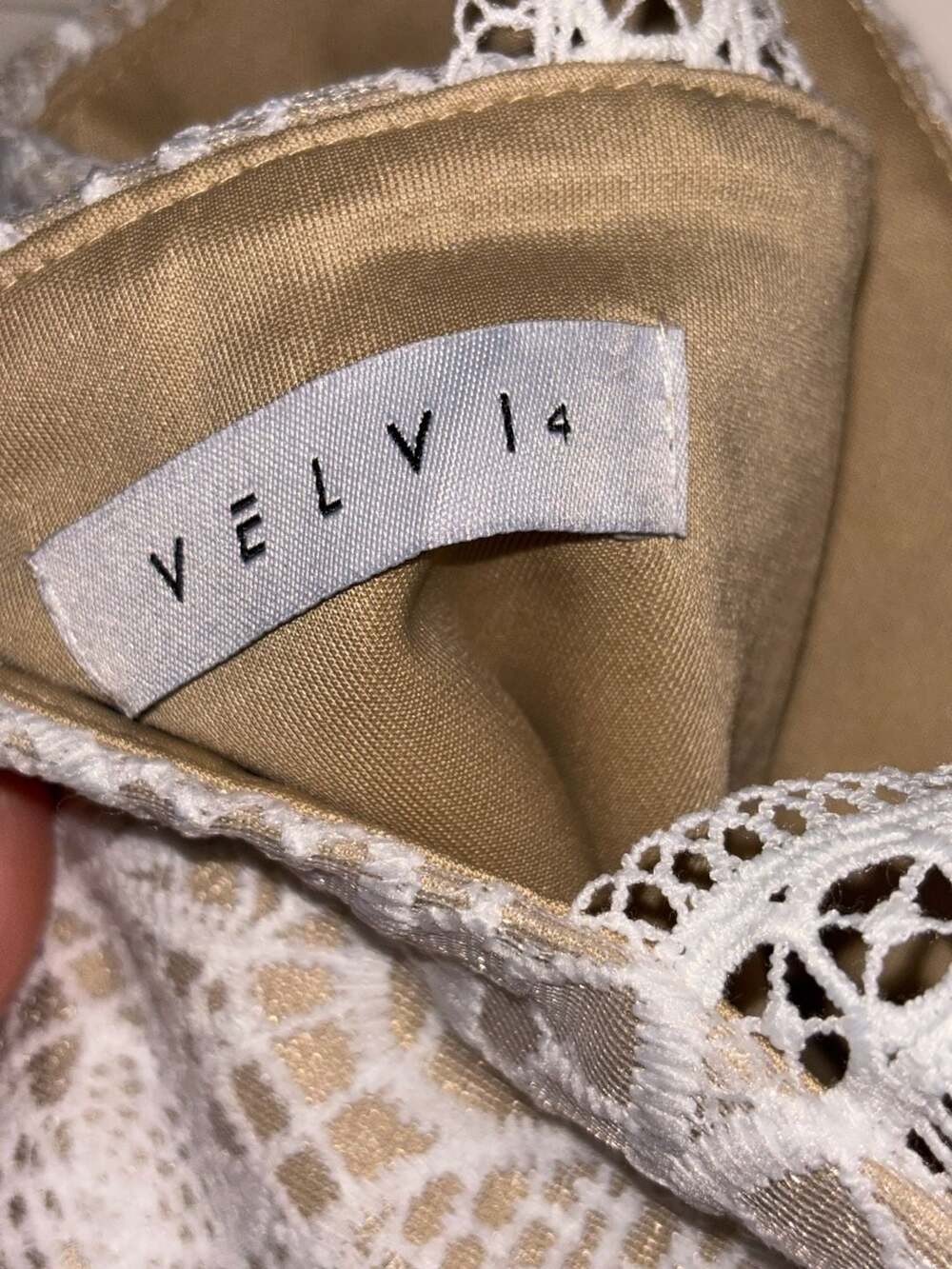 Velvi White Lace High-Low Ruffle Midi Dress Size 4 - Picture 4 of 6